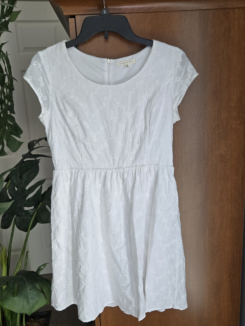 Copper Key White Eyelet Mini Dress
